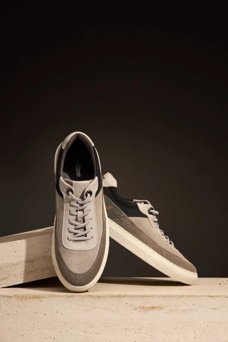 TÊNIS RUA COURO E CAMURÇA - CINZA E PRETO