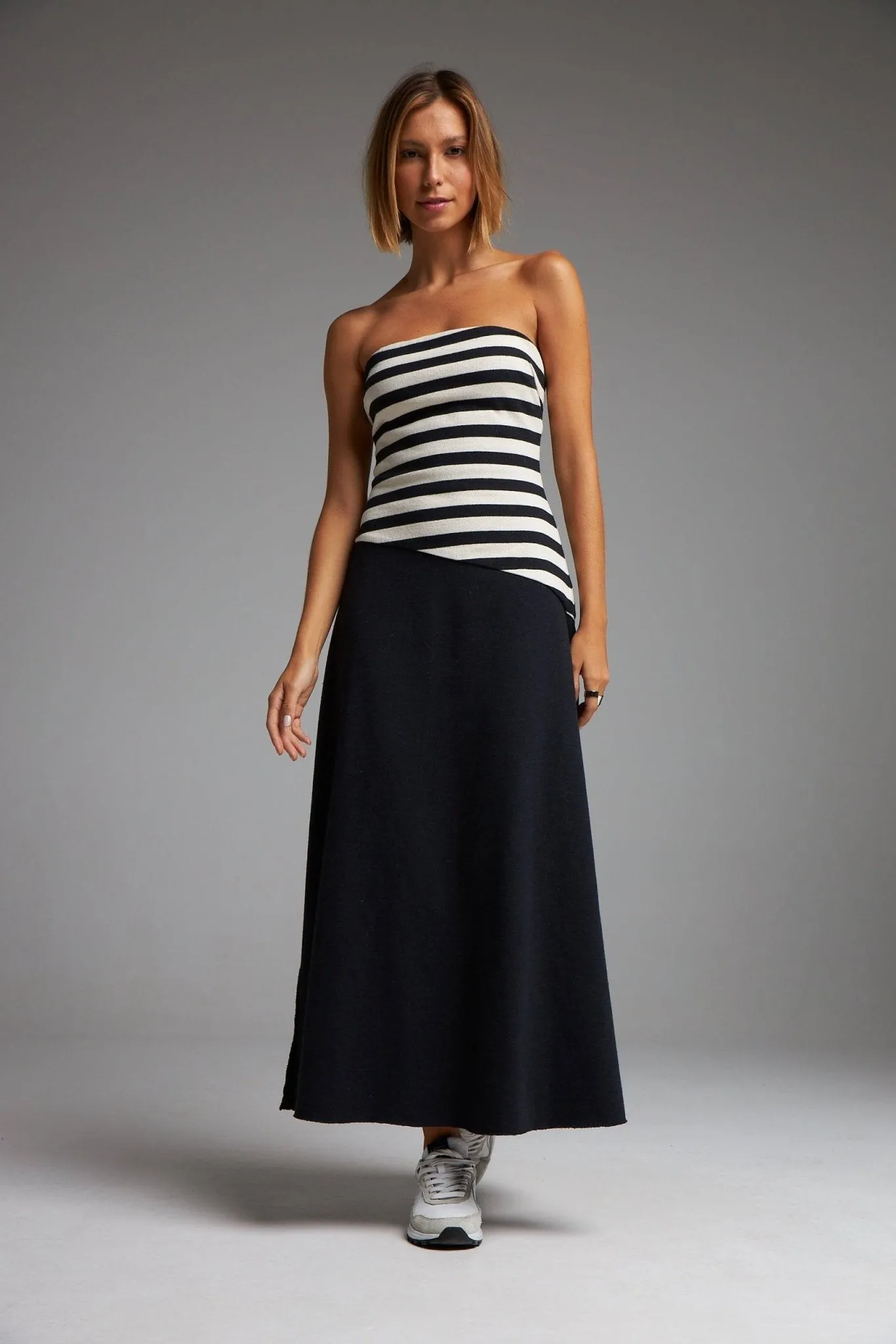 VESTIDO ECOS - PRETO E BRANCO