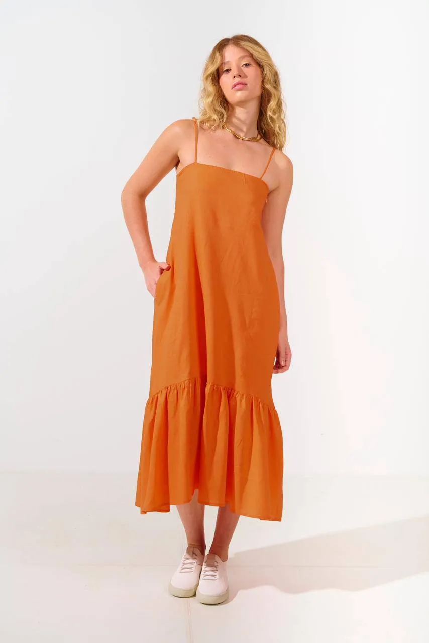 VESTIDO ENDORFINA LARANJA