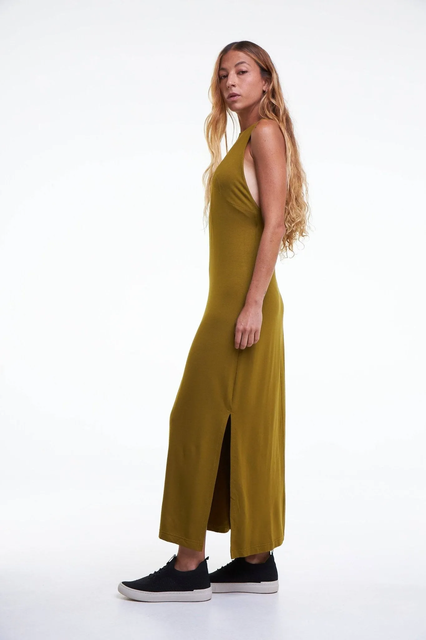 VESTIDO FENDA LEVE - VERDE