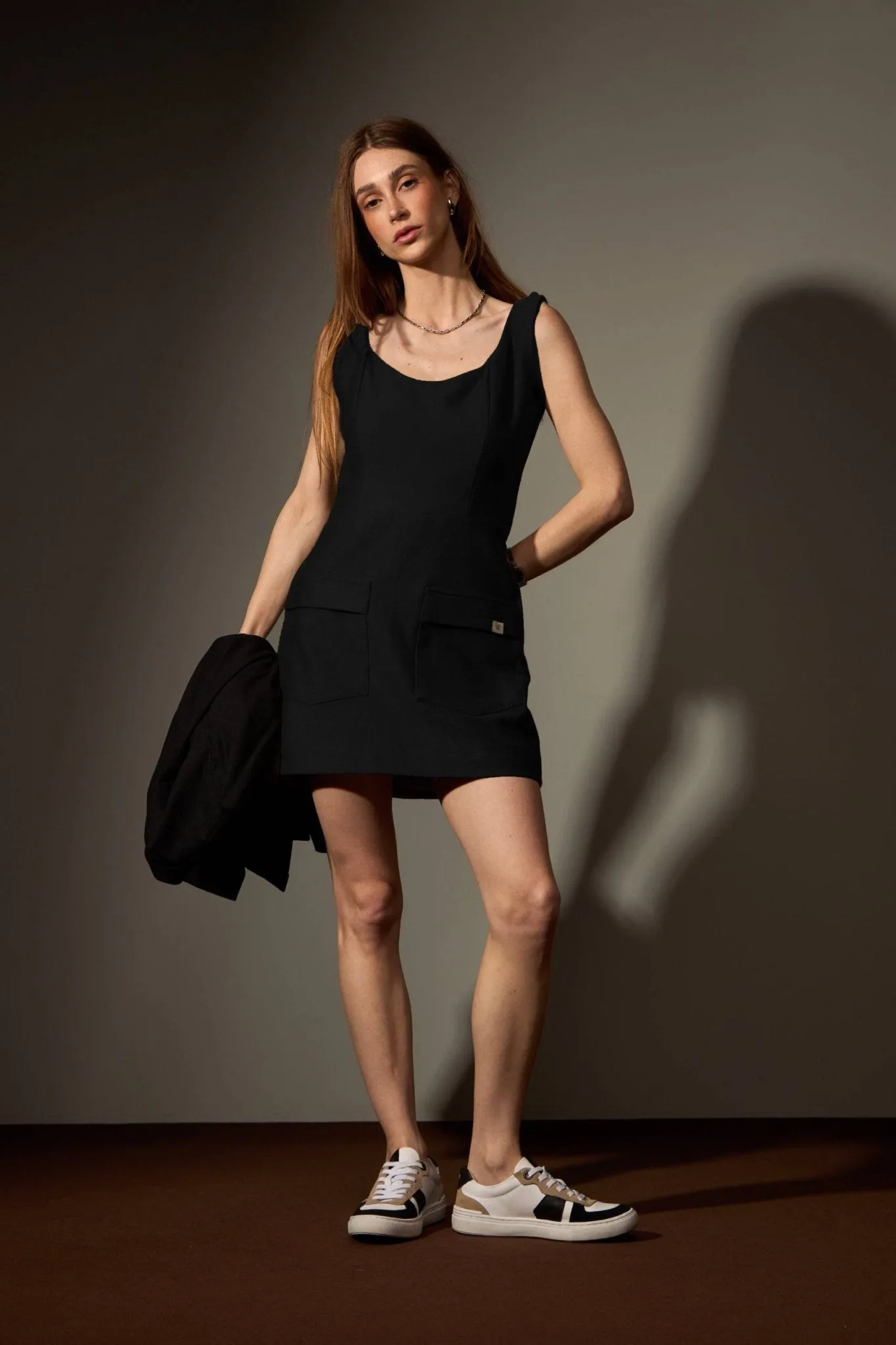 VESTIDO JARDIM CURTO 100% ALGODÃO - PRETO