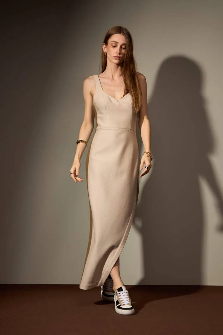 VESTIDO MIDI JARDIM - CINZA